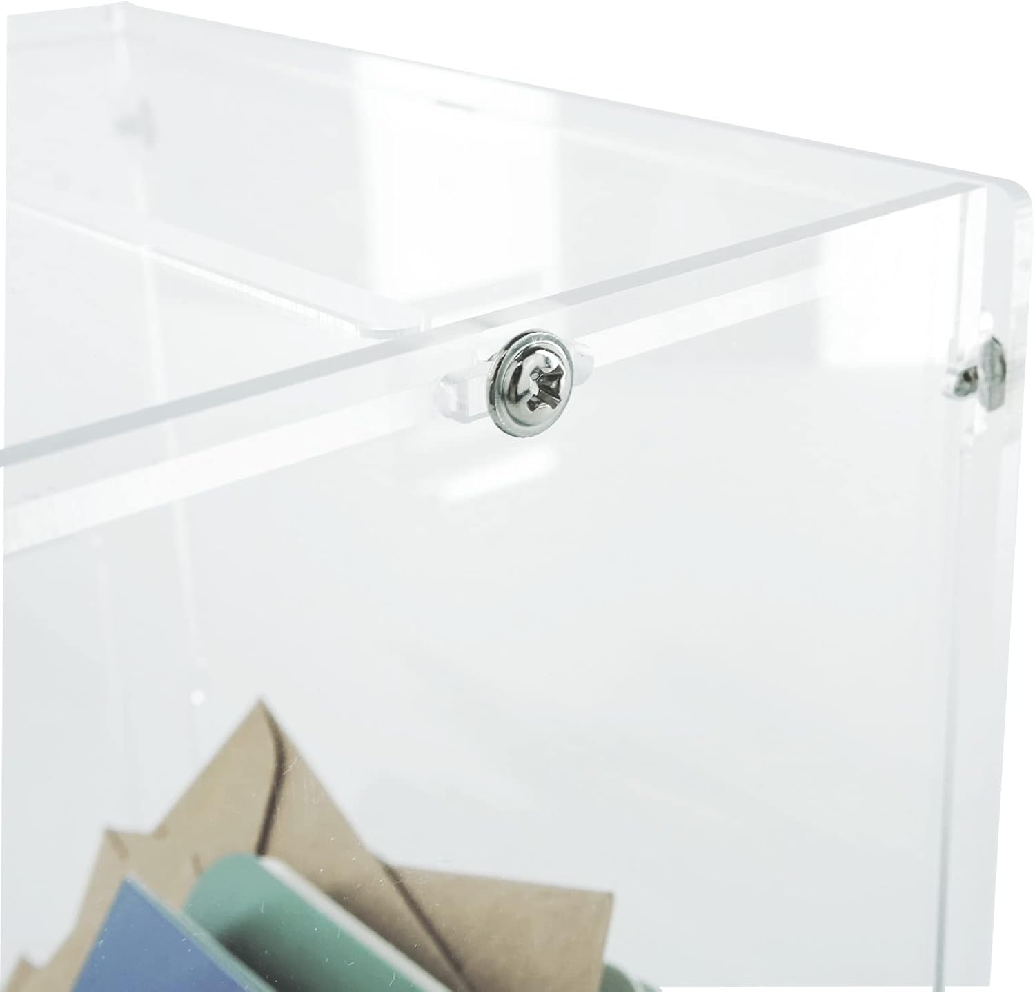 Caja de votación de donación acrílica en la pared para recaudación de fondoscaja de sugerencias (transparente)