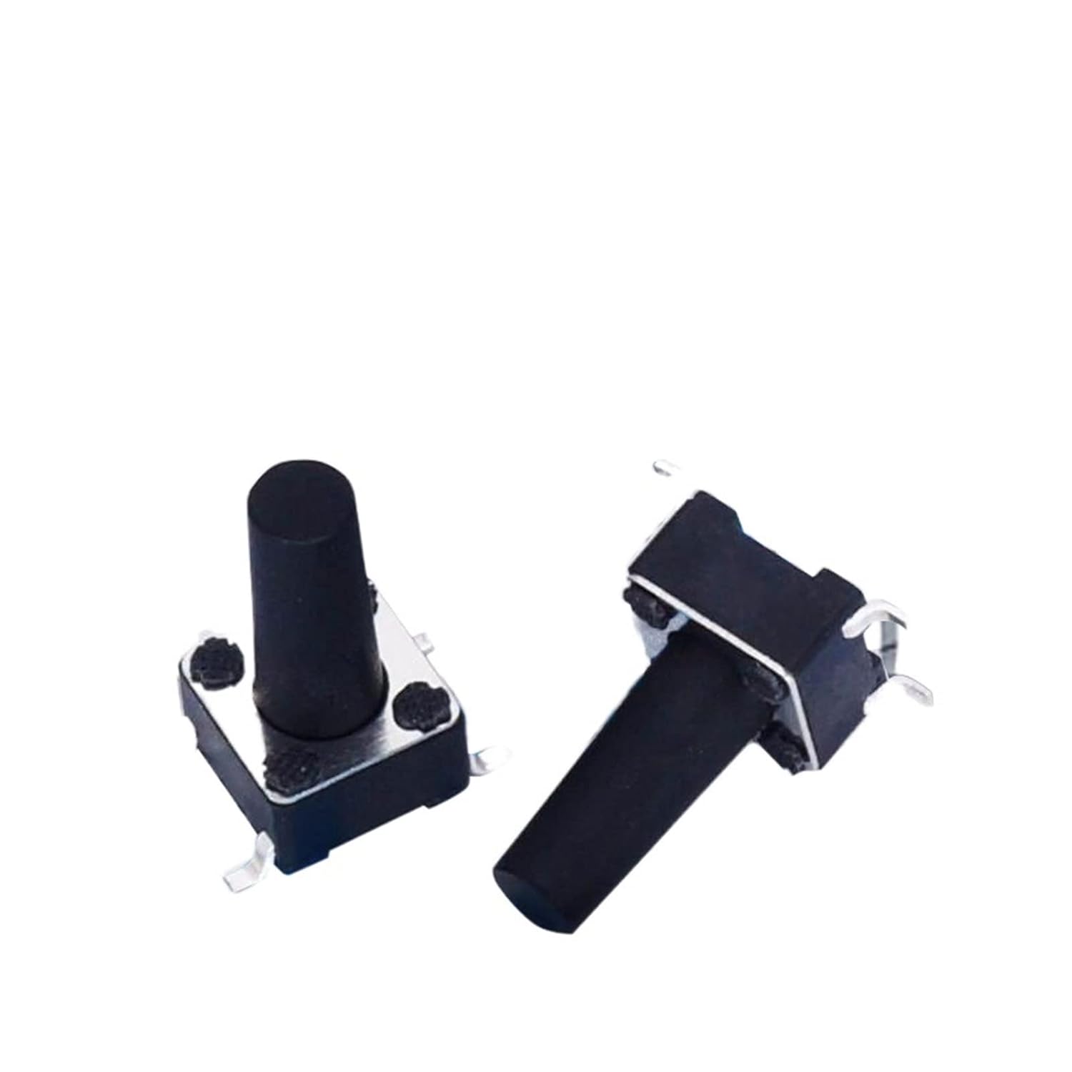 100 interruptores de botón negro táctil 0.236 * 0.236 * 0.512 in cuatro pies 4 pines Micro táctil interruptores