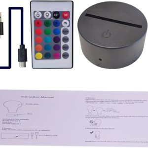 Paquete de 160 bases de luz LED nocturna 3D para lámpara de ilusión 3D, panel acrílico de 0.157 in, batería AA o CC 5 V, USB, 16 colores, luces Paquete de 160 bases de luz LED nocturna 3D para lámpara de ilusión 3D, panel acrílico de 0.157 in, batería AA o CC 5 V, USB, 16 colores, luces