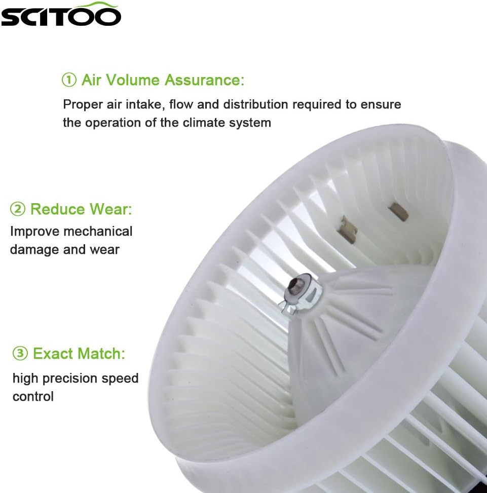 SCITOO Motor de soplador de calentador de plástico ABS con ventilador, resistencias HVAC, motores para 2004-2008 para Acura TSX2003-2007 para Honda