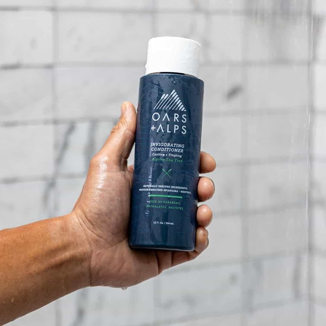 Oars + Alps Acondicionador para cabello sin sulfato para hombre, infundido con aceite de hamamelis y árbol de té, árbol de té alpino, 12 onzas