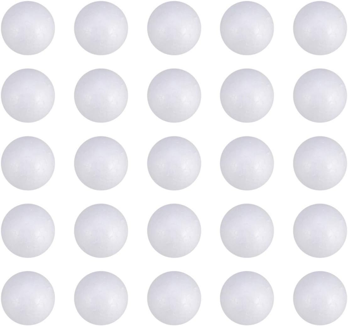 50 bolas de espuma para manualidades, bolas redondas de poliestireno de espuma blanca, bolas de espuma, bolas de decoración artística, bloques de