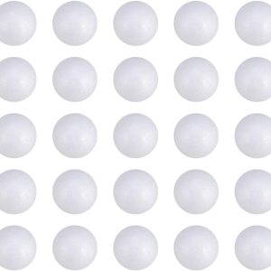 50 bolas de espuma para manualidades, bolas redondas de poliestireno de espuma blanca, bolas de espuma, bolas de decoración artística, bloques de 50 bolas de espuma para manualidades, bolas redondas de poliestireno de espuma blanca, bolas de espuma, bolas de decoración artística, bloques de