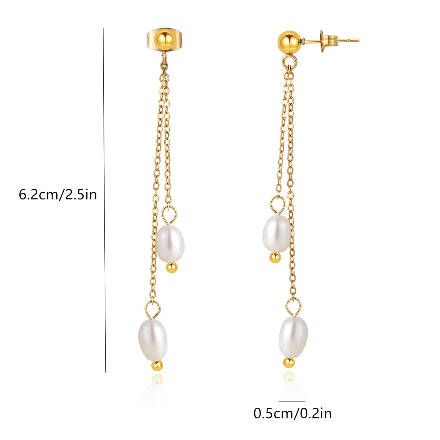 Pearl Tassel Earrings for Women Gold Pearl Drop Earrings Dangling Long Pearl Dangle Earrings for Brides Bridesmaid Prom Anniversary