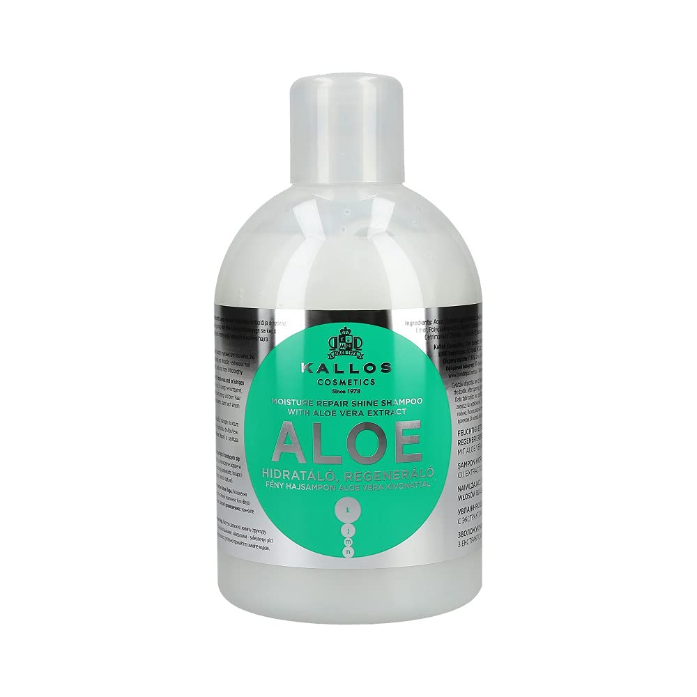 Kallos KJMN Aloe Vera Moisture Repair Shine Champú para cabello seco y dañado con extracto de Aloe Vera 33.8 fl oz por Kallos Cosmetics