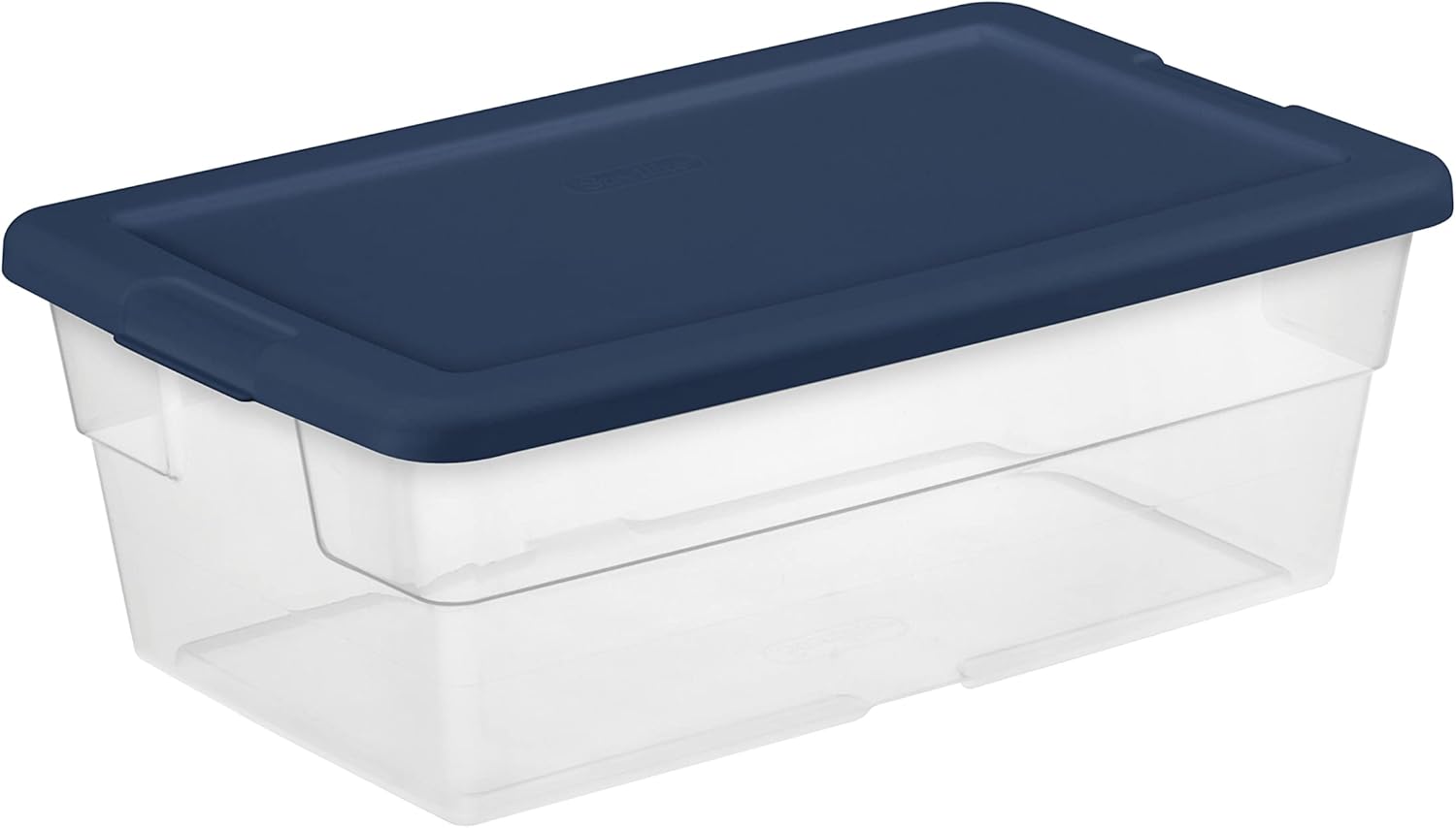 Sterilite Juego de (5) cajas de almacenamiento transparentes de 6 cuartos de galón, paquete de 30, azul marino