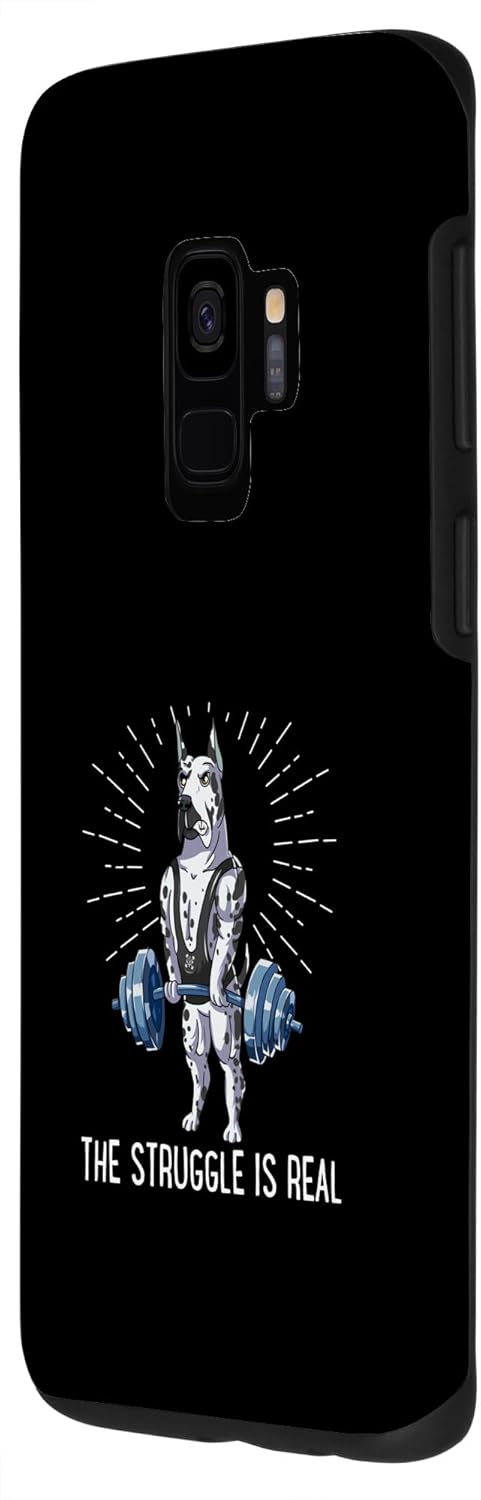 Galaxy S9 Struggle Is Real Dogo Argentino Deadlift Fitness Case