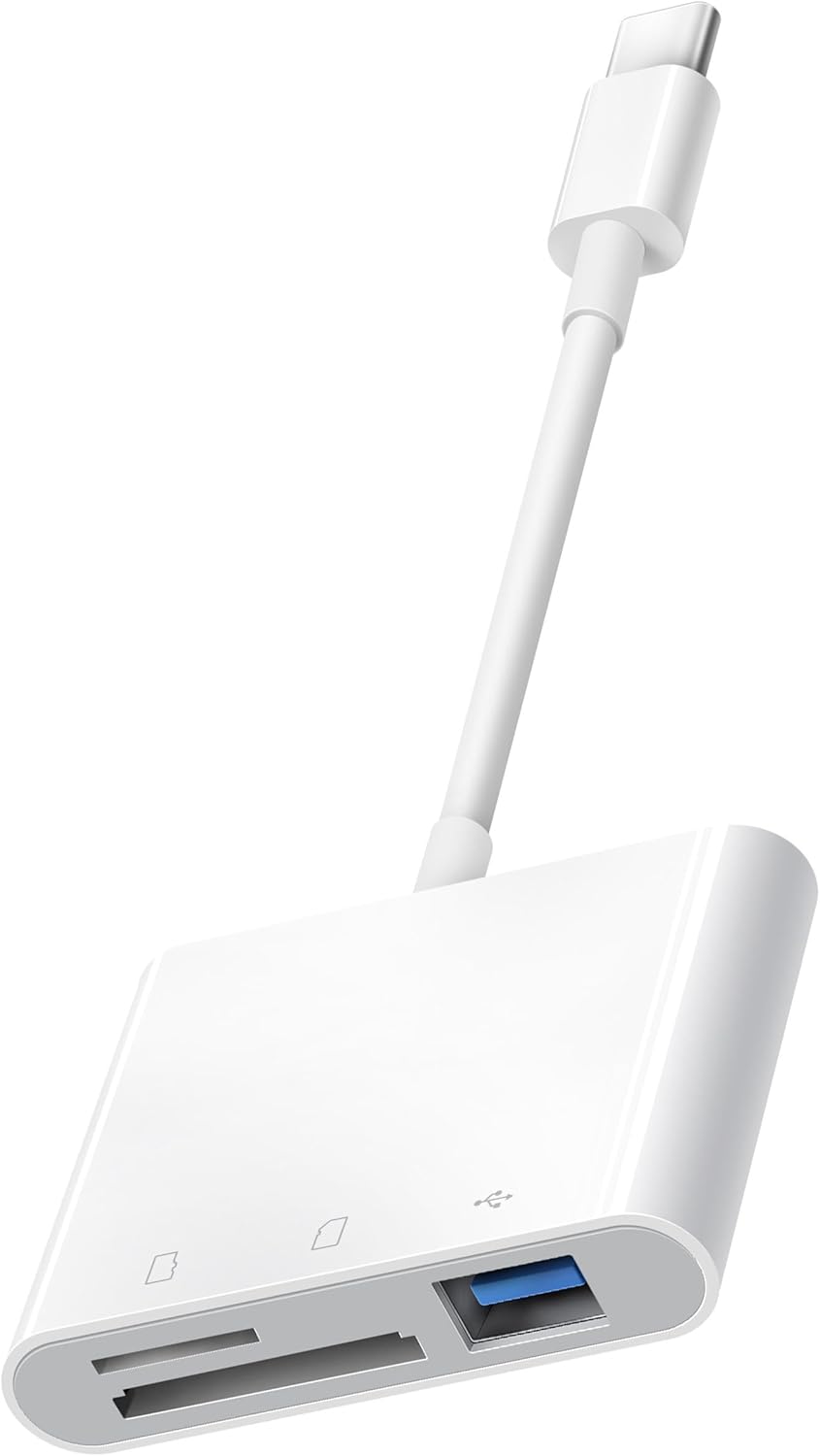 Lector de tarjetas SD USB C para iPhone 15 iPad Mac 3 en 1 Adaptador de tarjeta de cámara de memoria USB-C con ranuras dobles y puerto USB para Mac