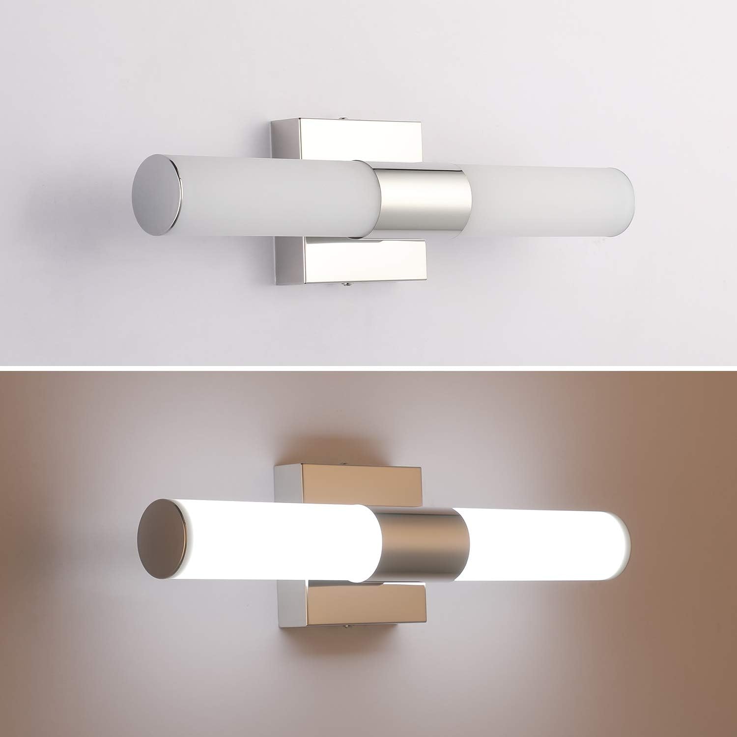 Joosenhouse Lámparas LED para tocador de baño sobre espejo de 17.7 pulgadas, moderna lámpara de tocador de baño, accesorios de iluminación de