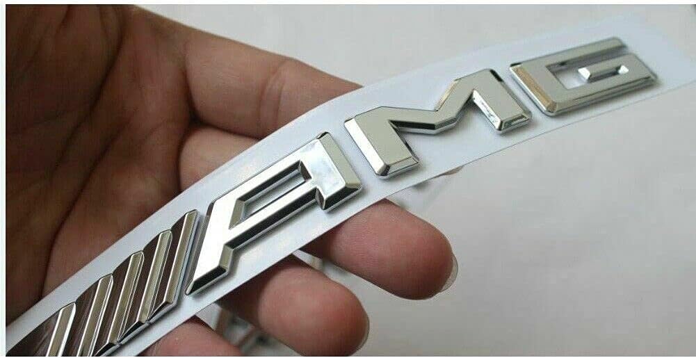 weekeight Cromo para S63+MG V8 BITURBO 4MATIC+tronco Fender insignias emblemas para Mercedes OEM (SILVER-S63)
