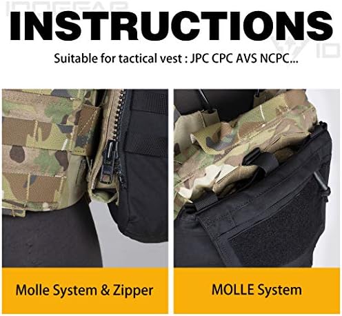 IDOGEAR Táctica Zip-on panel bolsa militar mochila chaleco accesorio bolsa para CPC AVS JPC2.0