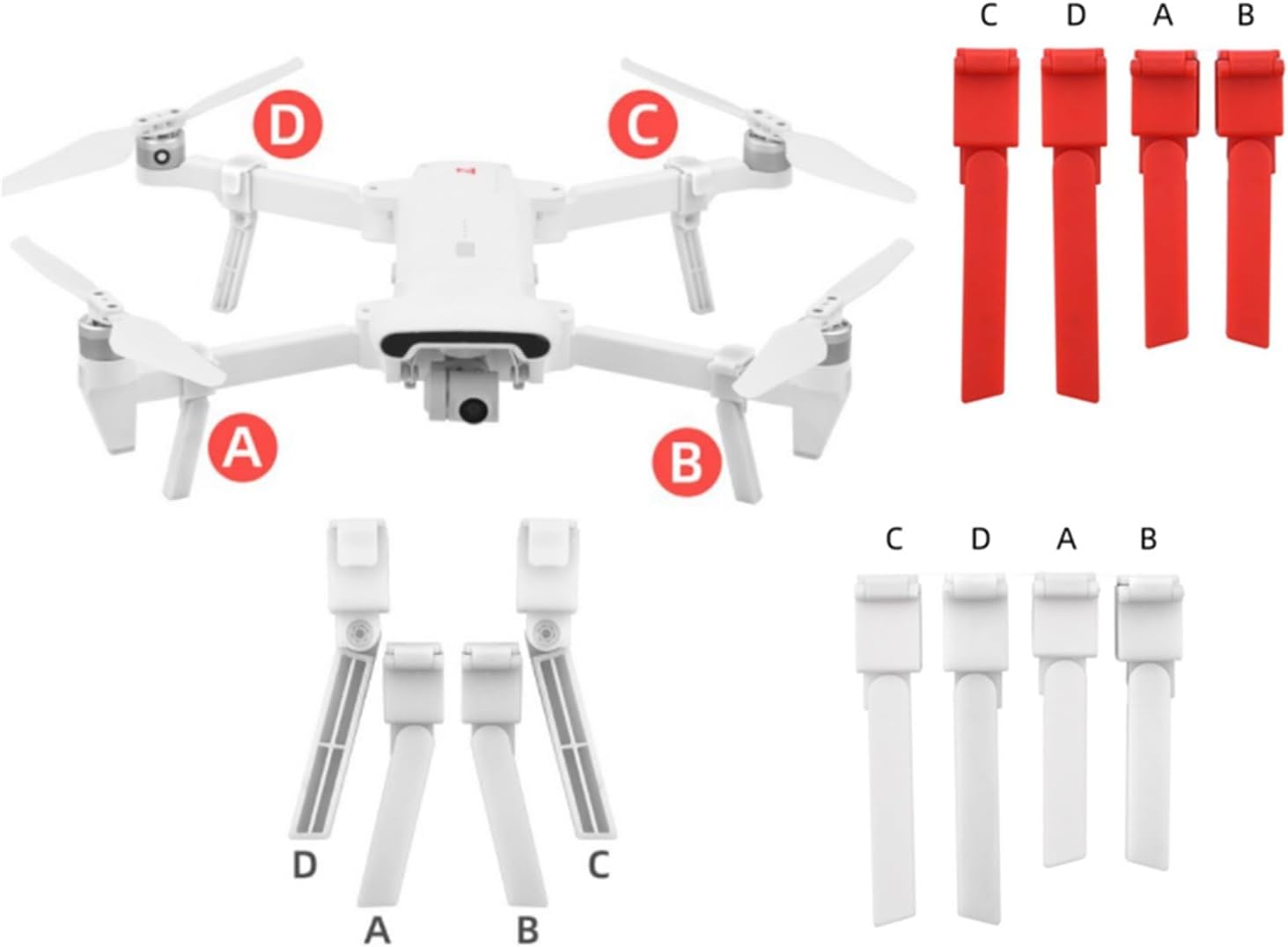 Quick Release Propeller for FIMI X8 SE X8 SE 2020 Drone Replacement Blade Props Guard Landing Gear Drone Accessories (Color  8pcs White)