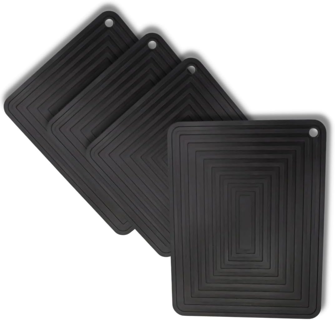 4 alfombrillas de silicona  9 x 12 pulgadas. Tus almohadillas calientes grandes resistentes al calor 572  Soporte para ollas, tapetes de secado de