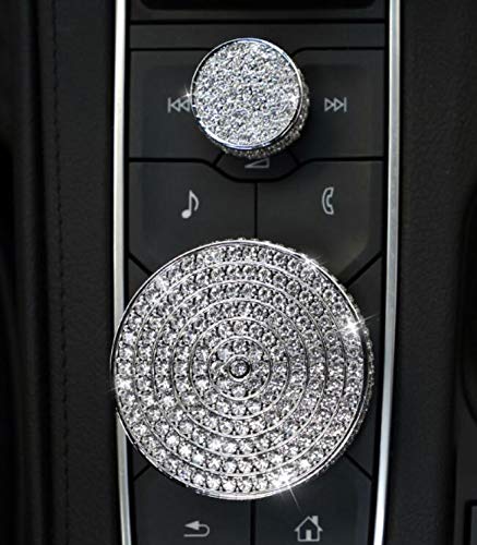 Compatible con Cadillac CT4 CT5 XT4 CT6 XT5 XT6 Accesorios brillantes para mujer Control Volumen Cubierta Accesorio (Plata)