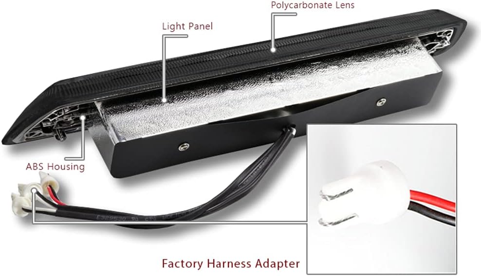 Q1-TECH, Luz de freno trasera de montaje central de techo trasero LED de montaje alto, tercera tercera luz de freno compatible con Ford F-150 2014,