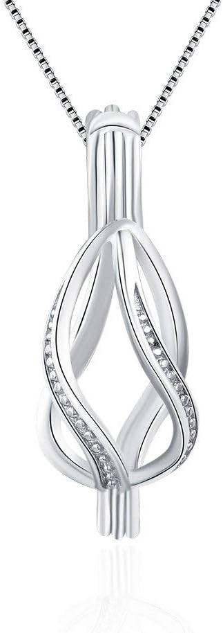 Colgantes de jaula de perlas retorcidas de plata esterlina para mujer, colgantes de jaula de perlas de diseño para fabricación de joyas de perlas,