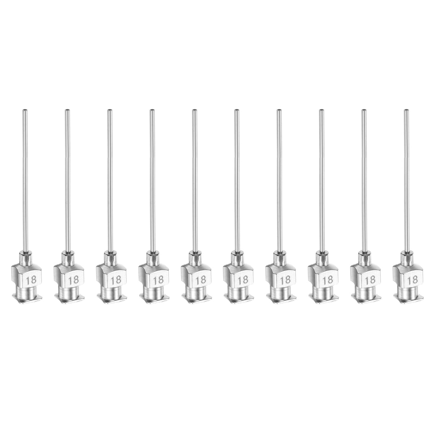 10 agujas dispensadoras de acero inoxidable calibre 18, 1 12 pulgadas, tubo de aguja de pegamento de metal, puntas romas, Luer Lock para líquidos
