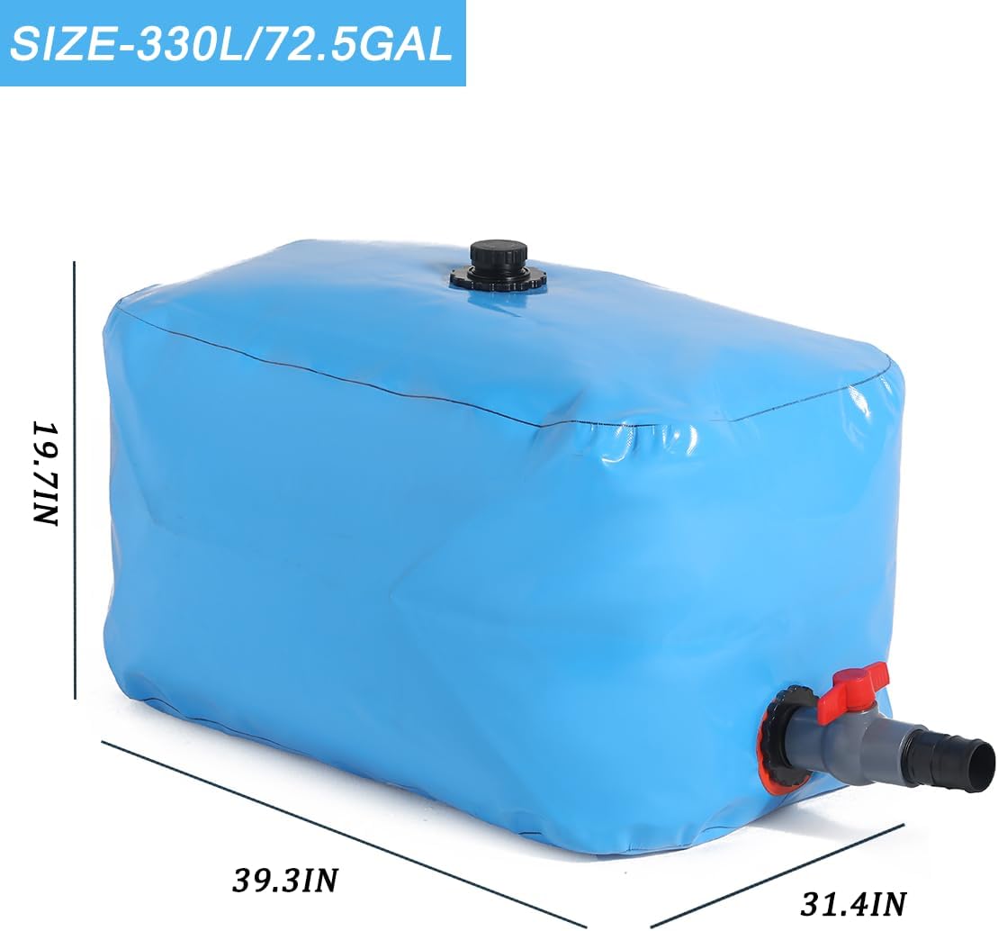 Vejiga de tanque de agua, contenedores de almacenamiento de vejiga de agua portátiles plegables de gran capacidad con espitas y kit de