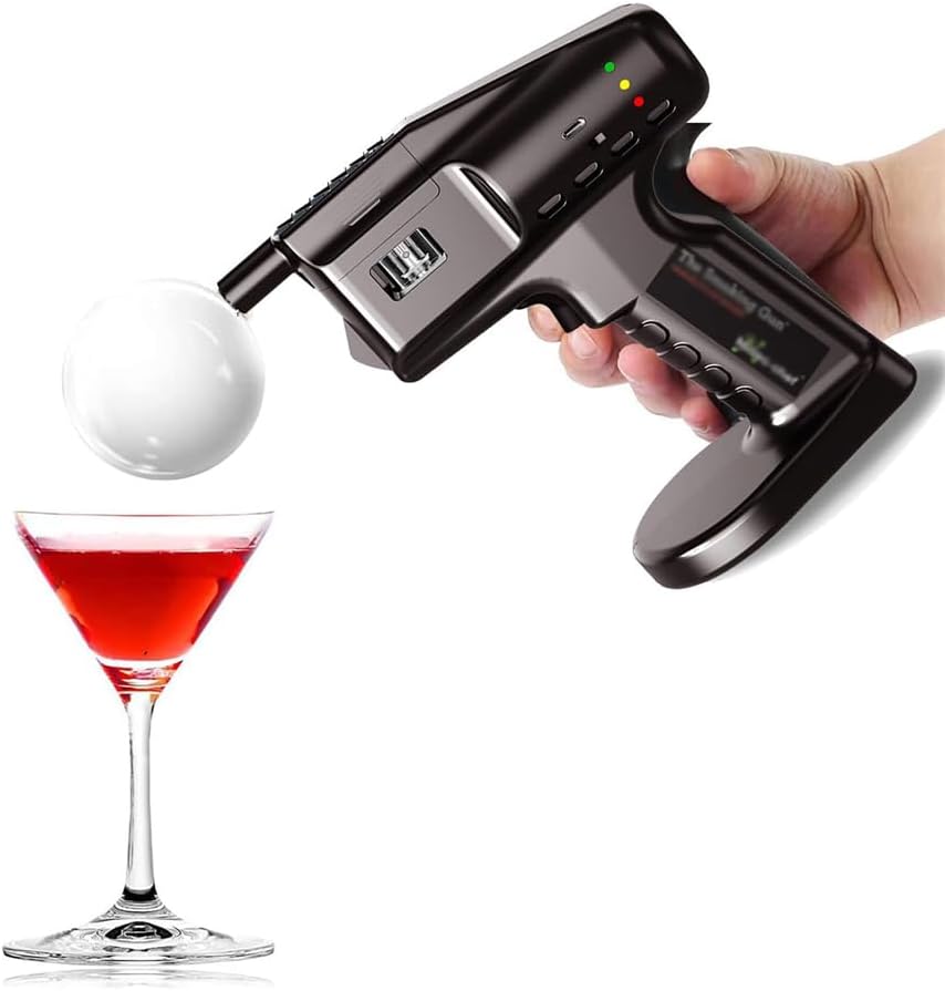 Aromour Blaster, pistola eléctrica de humo de burbujas de cóctel con burbujas comestibles y humo líquido, máquina ahumadora eléctrica de mano,