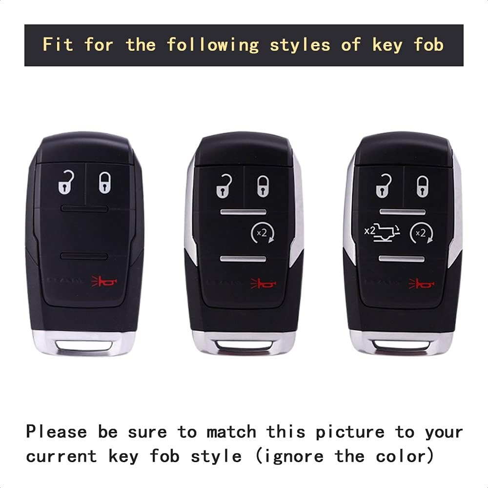 TANGSEN Funda para llavero inteligente, funda protectora de TPU azul compatible con Jeep Chrysler Dodge 2019 2020 2021 RAM 1500, 2500, 3500, 4500,