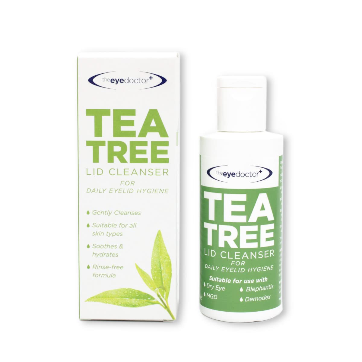 The Eye Doctor Limpiador de tapa de árbol de té, 3.4 fl oz, higiene diaria de párpados, elimina desechos y maquillaje pestañas de párpados –