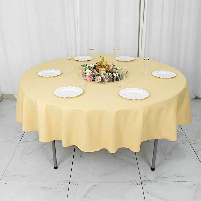 Balsa Circle Mantel redondo color champán de 90 pulgadas de poliéster de alta calidad, para bodas, fiestas, banquetes, recepciones, eventos, cocina,