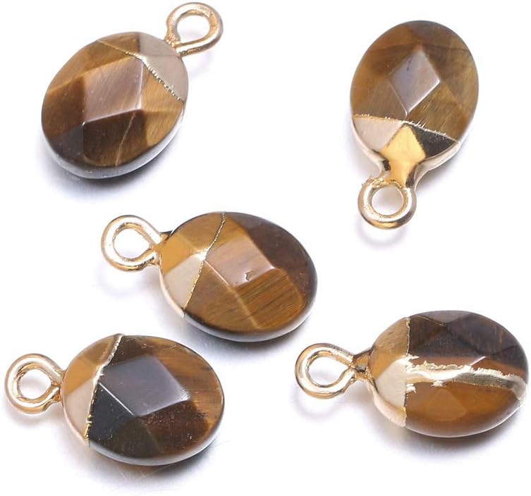 10 dijes de piedra semipreciosa natural, de 0.315 x 0.512 in para hacer joyas, jade turquesa, ágata de cristal de cuarzo, pulsera, collar, hallazgos