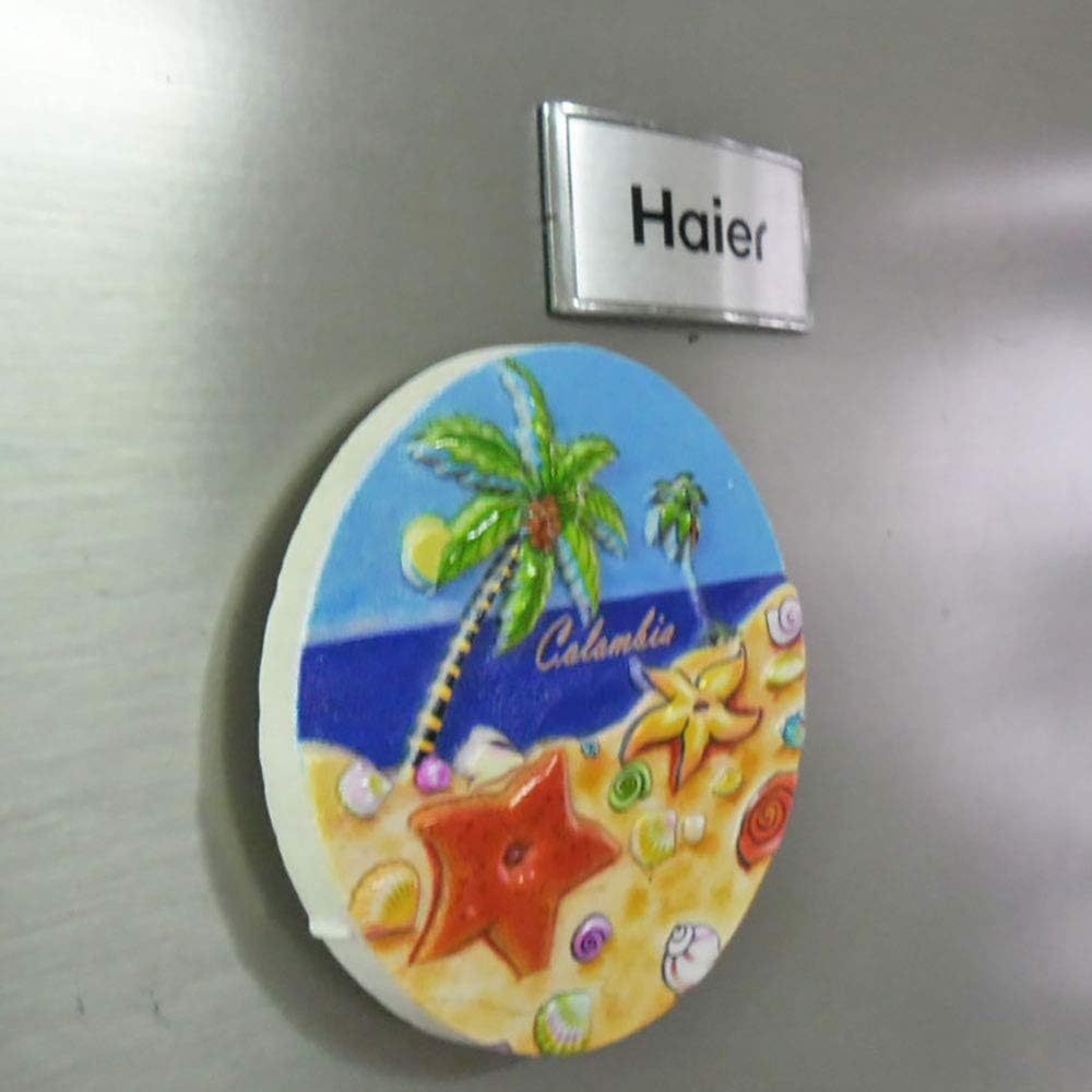 Colombia – Imán de nevera de playa 3D para viajes de recuerdo turístico, imán de refrigerador de Colombia, colección de decoración del hogar y la