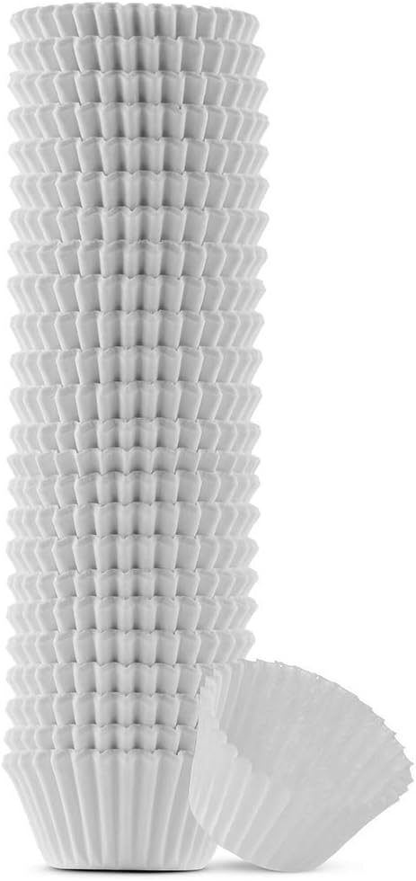 MontoPack Mini forros blancos para cupcakes  500 tazas de papel para hornear  Envoltorios de magdalenas sin olor a grasa  Forros para magdalenas