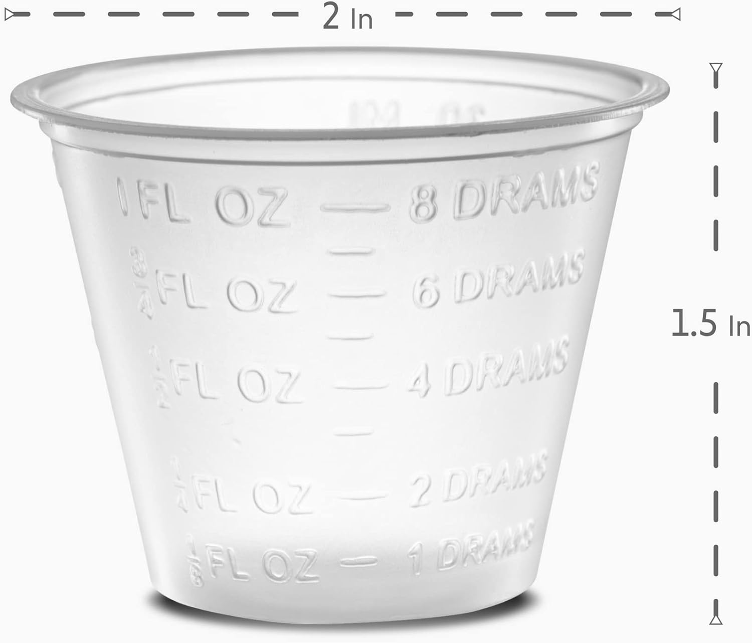 (100 unidades de 1 onza) vasos medicinales desechables con marcas de medidas en relieve, para medicamentos líquidos y secos, por Care Plus