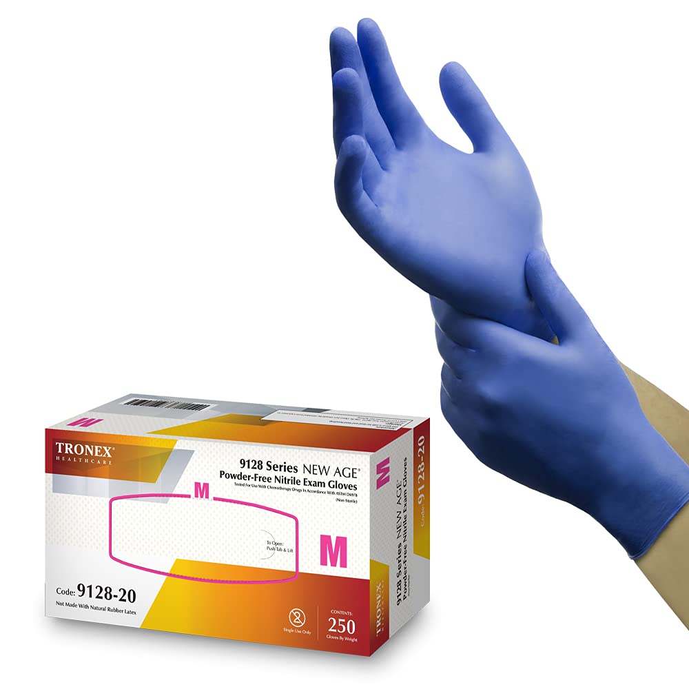 TRONEX – Paquete de 500 guantes de examen de nitrilo azul violeta, guantes médicos desechables para examen, guantes de examen de quimioterapia