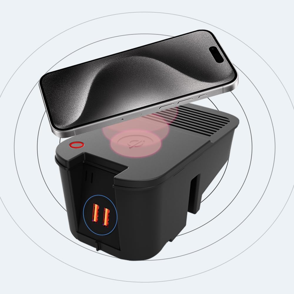 Actualizado 2024 Cargador de teléfono inalámbrico Volvo, compatible con Volvo XC90XC60S90S60V90V60, consola central, accesorios Volvo, alfombrilla