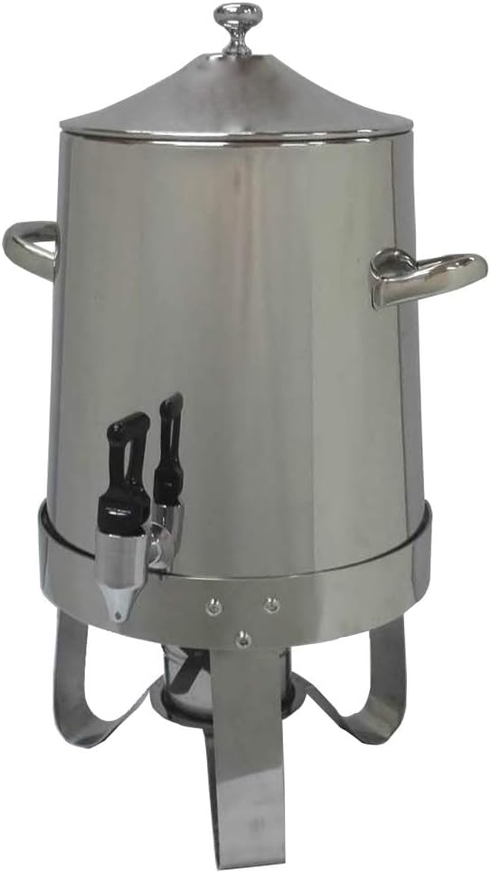 Dispensador de bebidas calientes de 12 x 10 x 21 pulgadas, 10 litros, urna de café, dispensador grande de bebidas de sidra de acero inoxidable con