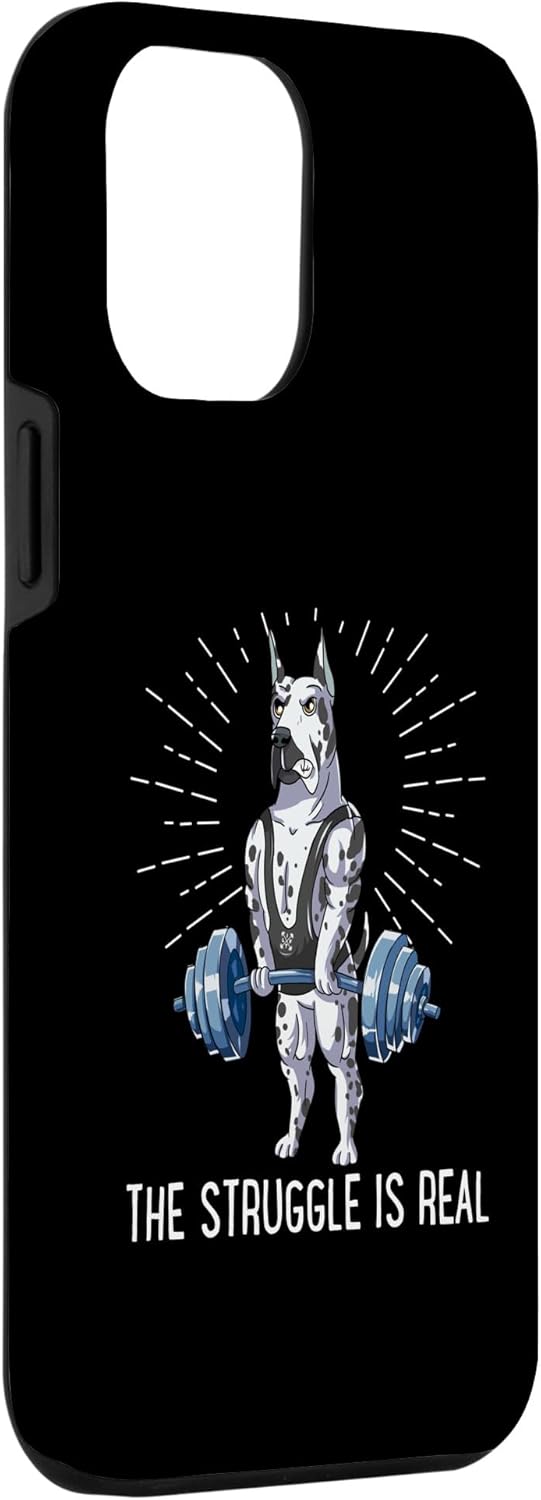 iPhone 13 Pro Max Struggle Is Real Dogo Argentino Deadlift Fitness Case