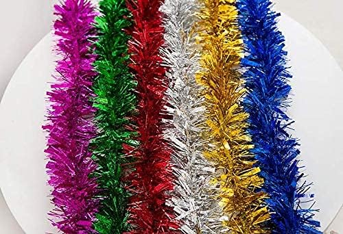 YYCRAFT Guirnalda de oropel metálico real para árbol de Navidad, 3 pulgadas x 10 yardas