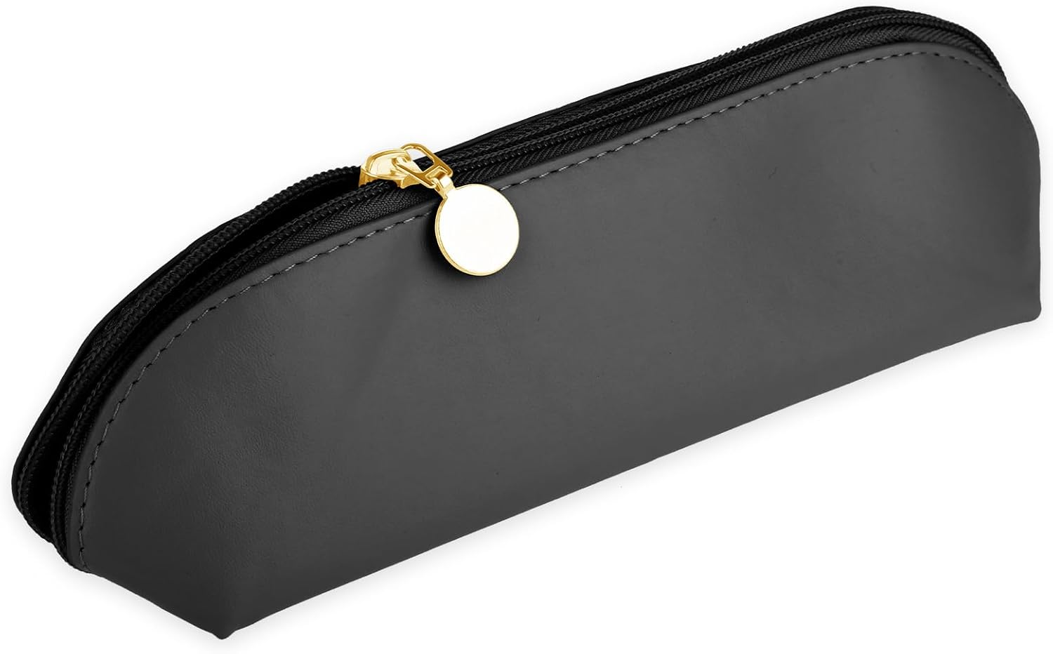 Viaje cepillo de maquillaje titular con cremallera bolsa, Esenciales de viaje maquillaje bolsa cosmética, PU cuero organizador bolsa bolsa, Negro -,