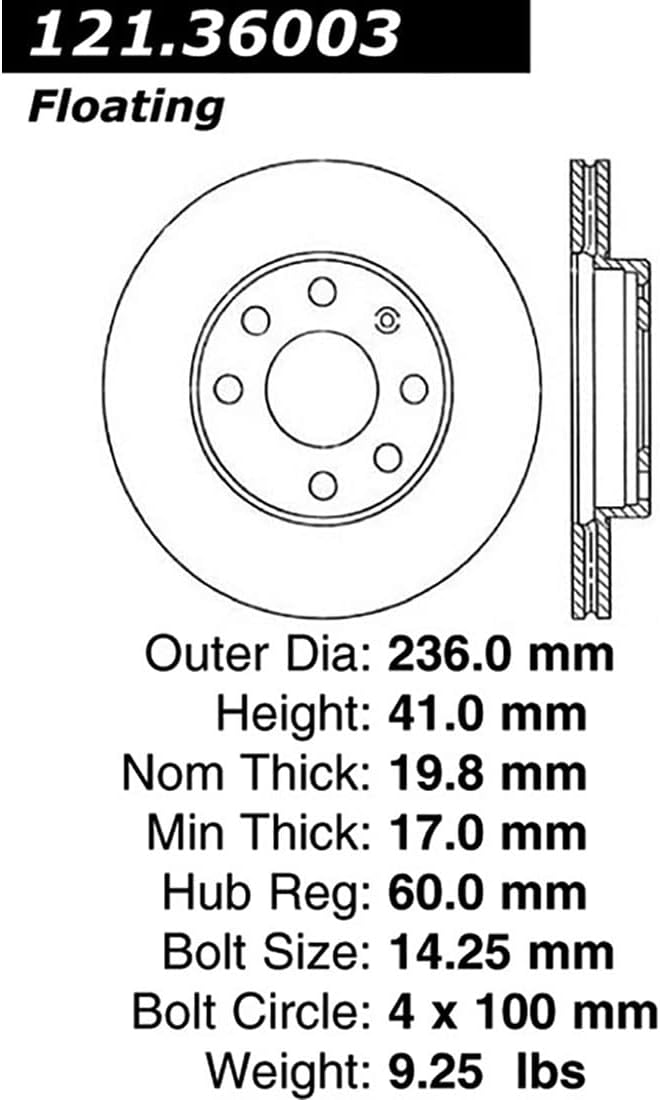Pastillas de freno delanteras y rotores de disco de freno pastillas de cerámica para Chevy 1994-2010, compatible con Chevy Monza 2003