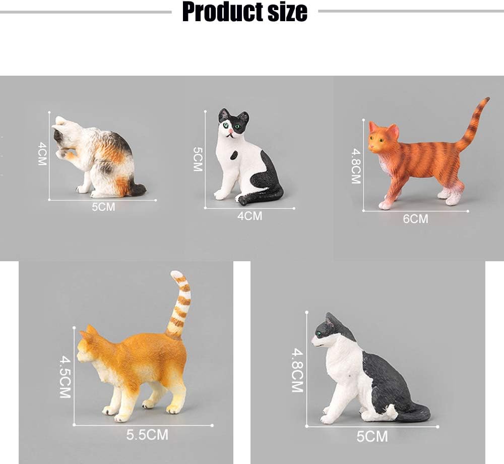 5 piezas de lindo gato en miniatura de hadas, jardín, terrario, decoración de plantas, bonsái, manualidades, 5 estilos