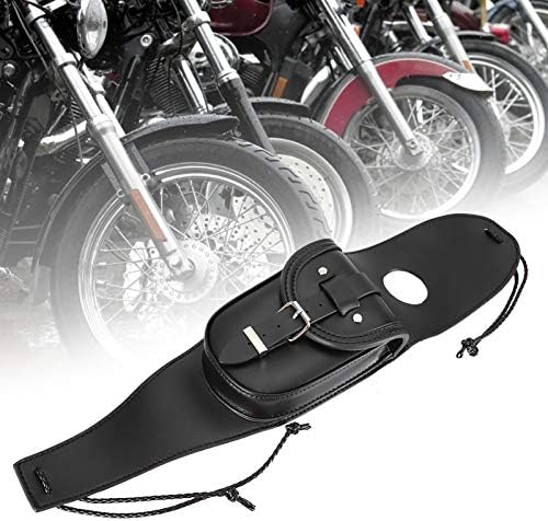 Universal motocicleta negro PU tanque de combustible chap remaches sujetador cubierta de tanque de gas de cuero almohadilla de panel de babero bolsa