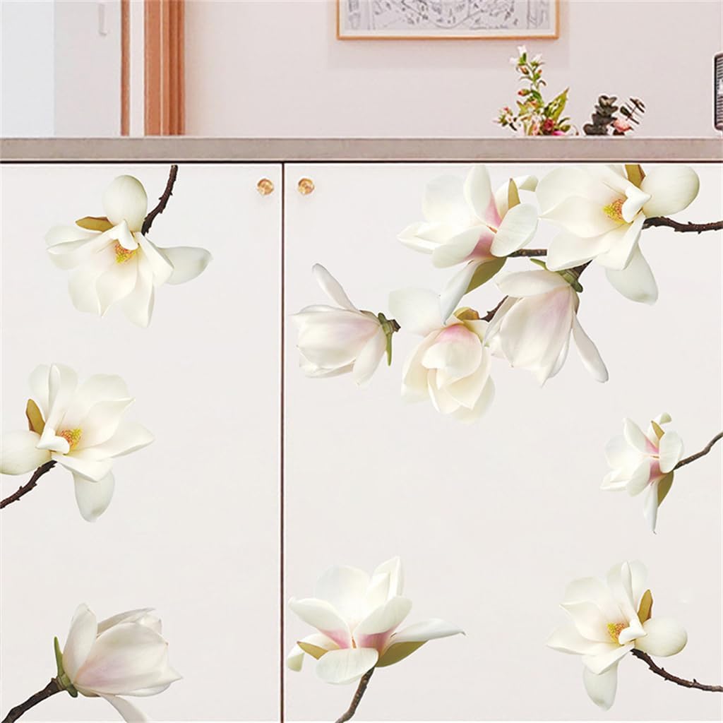 Calcomanías de pared de flores 3D, calcomanías de pared removibles con diseño floral, calcomanías de pared para guardería, niñas, dormitorio, sala