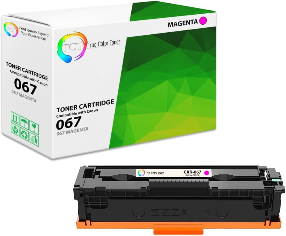 TCT Cartucho de tóner de repuesto prémium compatible con Canon 067 5102C001 5101C001 5100C001 5099C001, funciona con impresoras Canon i-SENSYS