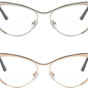 Gafas de lectura bifocales únicas de ojo de gato, 2 piezas de bloqueo de luz azul para mujeres lectoras con lectores de computadora vintage uv400 Gafas de lectura bifocales únicas de ojo de gato, 2 piezas de bloqueo de luz azul para mujeres lectoras con lectores de computadora vintage uv400