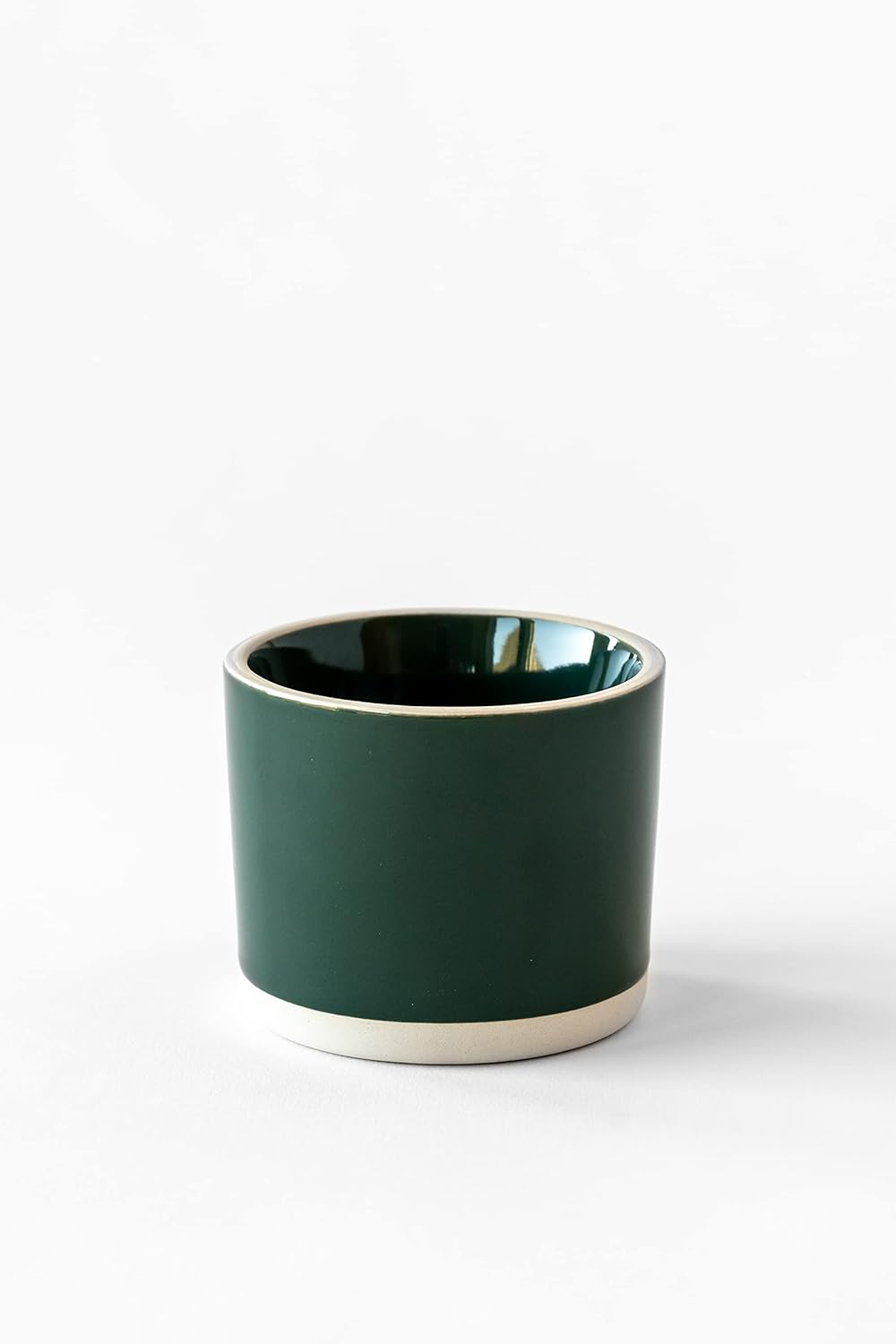 Taza de capuchino de cerámica de doble pared de 7oz (verde bosque)