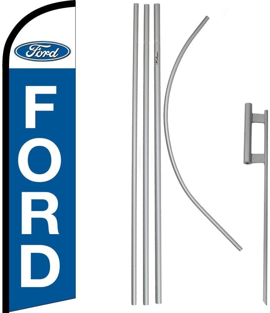 Premium Windless Flag & 16′ Flagpole KitGround