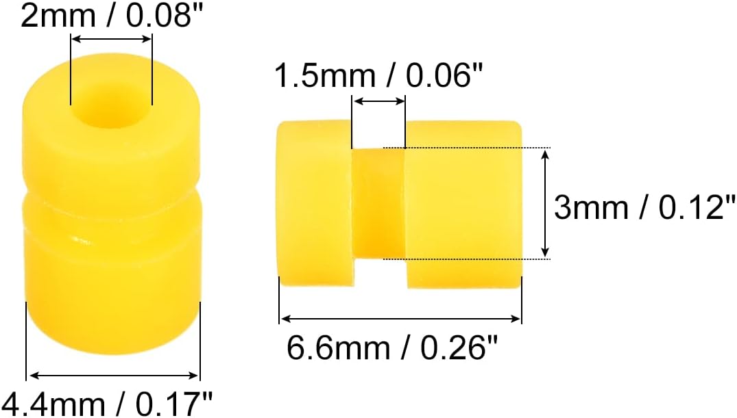 MECCANIXITY Bolas de goma antivibración RC para control remoto F4 F7 controlador de vuelo M2x6.0.236 in bolas de absorción de impactos (amarillo),