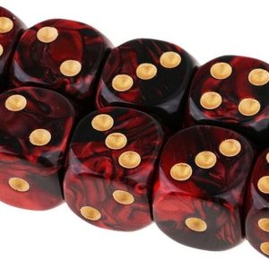 10 dados poliédricos D6 de 0.632 pulgadas de acrílico para juegos de mesa RPG MTG DND (rojo negro) 10 dados poliédricos D6 de 0.632 pulgadas de acrílico para juegos de mesa RPG MTG DND (rojo negro)