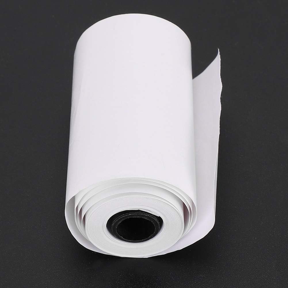 Papel térmico de 10 rollos, negro sobre blanco, papel de impresora térmica para impresora de bolsillo Bluetooth, longitud de 19.7ft por rollo, ancho