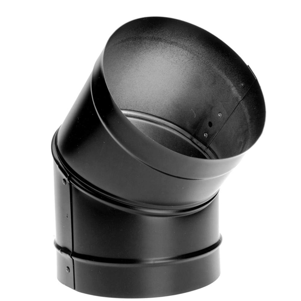 M & G Duravent 10DBK-E45 10 pulgadas Dura-Black 24-ga – Tubo de estufa negro soldado, 45 grados seccionado, codo no ajustable