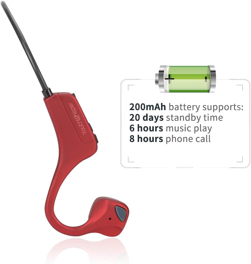 YouthWhisper – Auriculares inalámbricos de conducción ósea Bluetooth, auriculares inalámbricos de oreja abierta, auriculares deportivos con