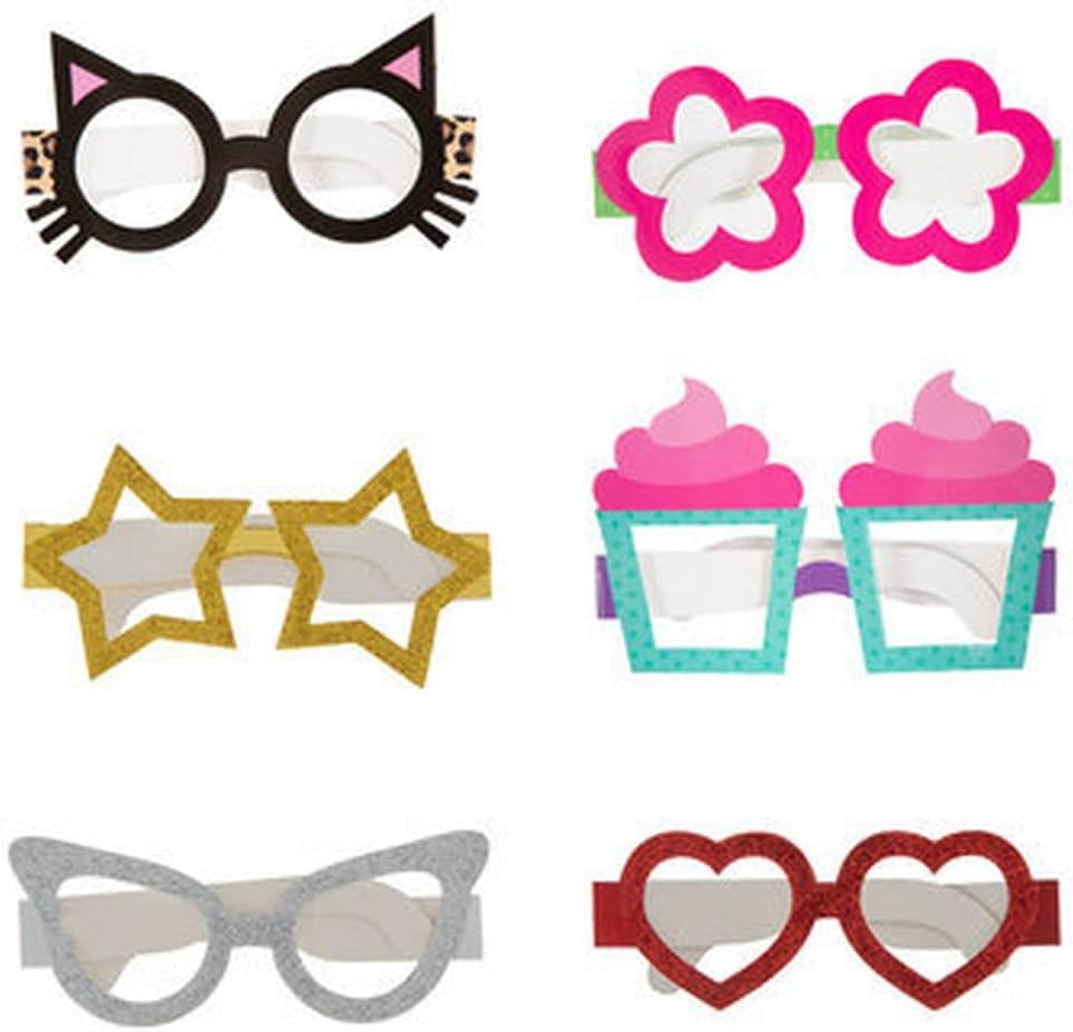 Show-Offs Gafas de papel para accesorios de fotos, recompensa, premio, recuerdo de fiesta, 12 pares